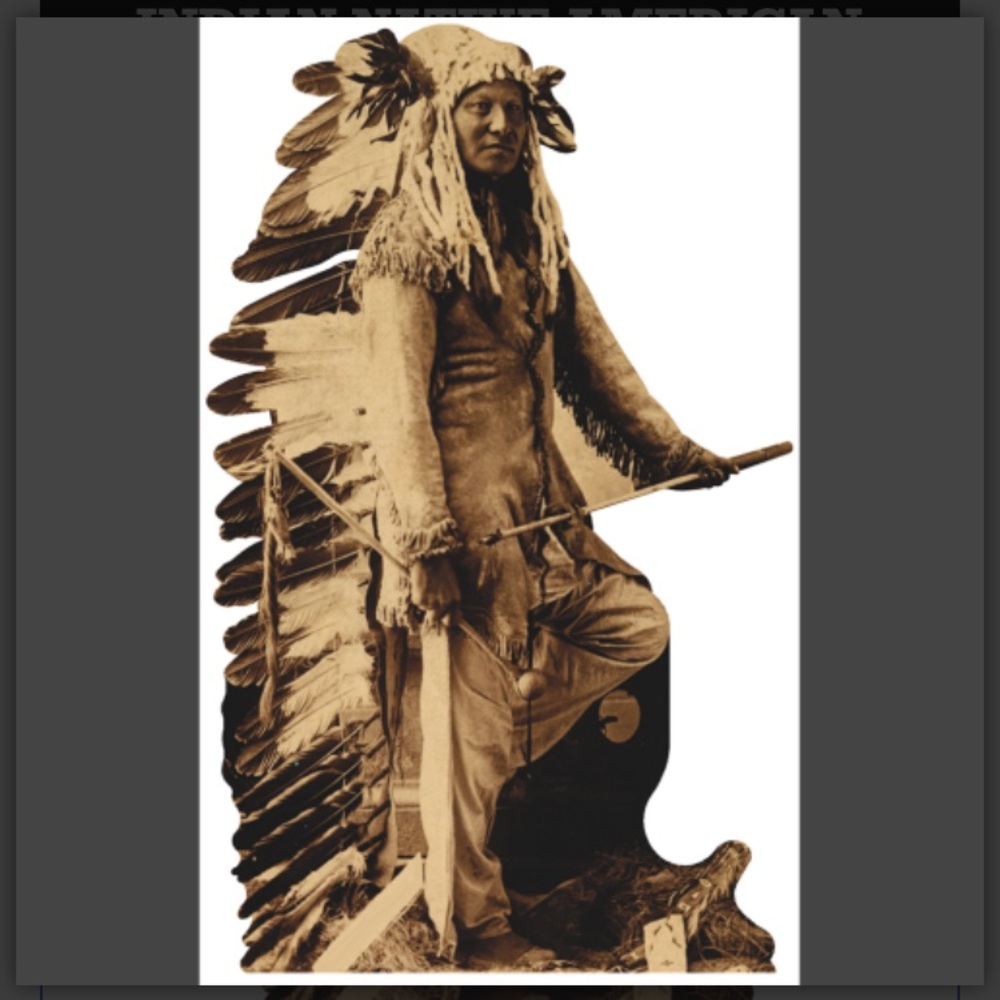 WAR CHIEF RAIN IN THE FACE INDIAN NATIVE AMERICAN LIFE SIZE CARDBOARD CUTOUT